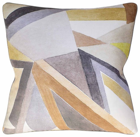 Roulade Print Citron and Stone - Throw Pillow by Ryan Studio