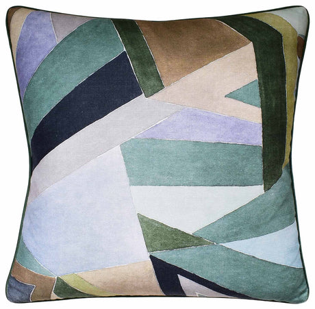 Roulade Print Juniper and Buff - Throw Pillow by Ryan Studio