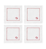 Fig Linens - Segni Cocktail Napkins by Sferra - Cancer