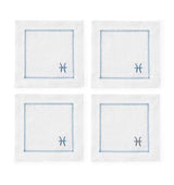 Fig Linens - Segni Cocktail Napkins by Sferra - Pisces