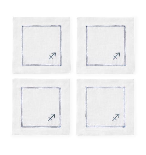 Fig Linens - Segni Cocktail Napkins by Sferra - Sagittarius 