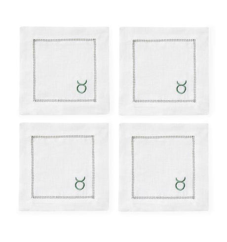 Fig Linens - Segni Cocktail Napkins by Sferra - Taurus