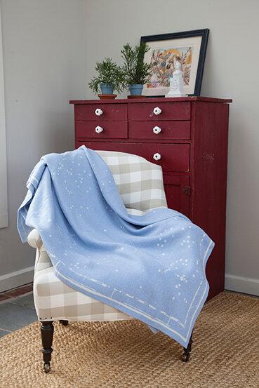 Saved NY Sky Blue Constellation Cashmere Throw | Fig Linens