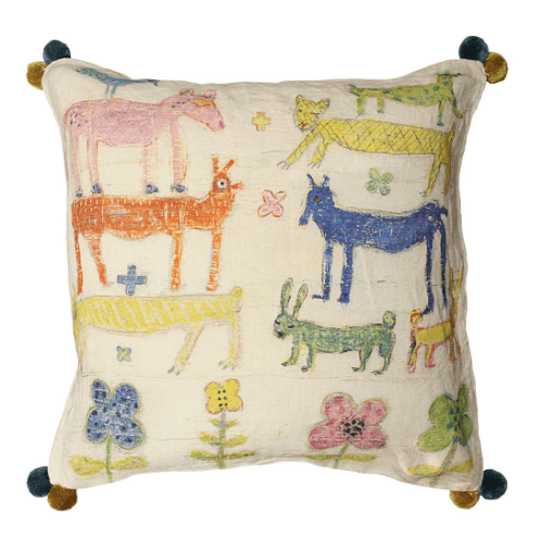 Stacked Animals Pillow (With Poms) by Sugarboo