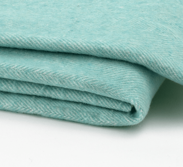 Aqua Italian Herringbone Throw by Lands Downunder - Fig Linens and Home