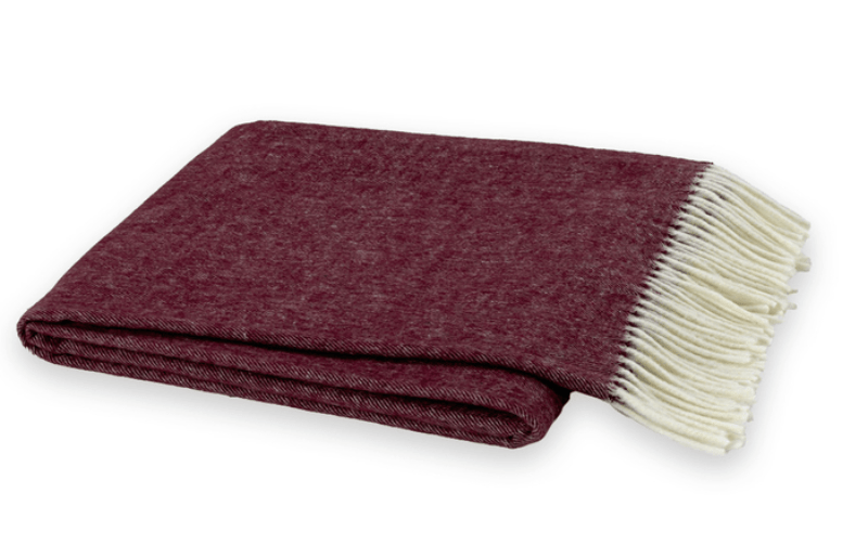 Italian Herringbone Deep Merlot Throw by Lands Downunder