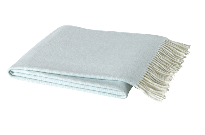 Italian Herringbone Ice Blue Throw by Lands Downunder