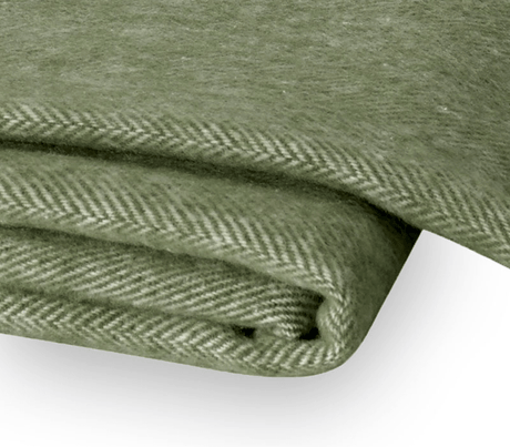 Italian Herringbone Olive Throw by Lands Downunder