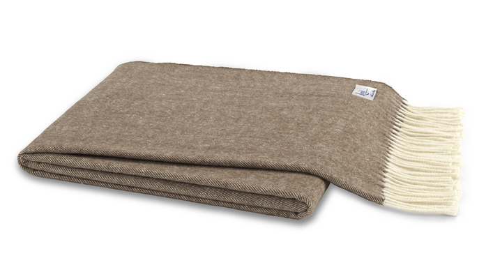 Italian Herringbone Cocoa Throw by Lands Downunder