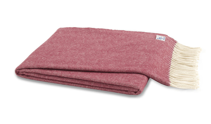 Italian Herringbone Pomegranate Throw by Lands Downunder