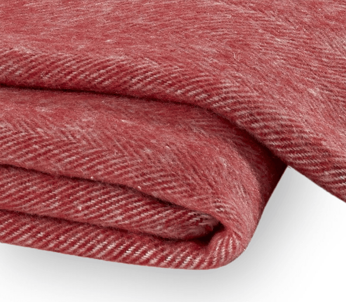 Italian Herringbone Red Poppy Throw by Lands Downunder