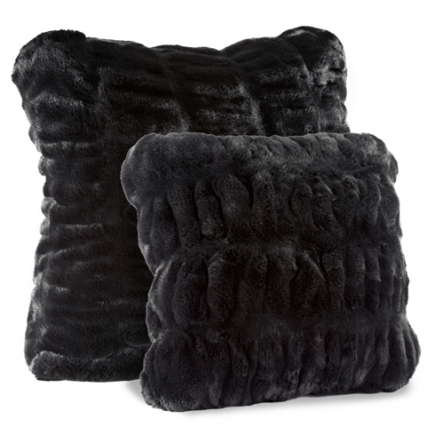 Black Mink Faux Fur Pillows by Fabulous Furs | Fig Linens