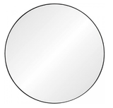 fig linens - mirror image home - round black nickel contemporary wall mirror