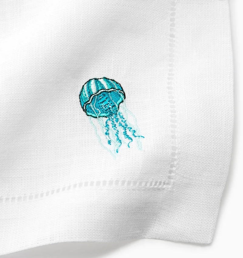 Sferra Amalfi Cocktail Napkin - Jelly Fish - Fig Linens and Home