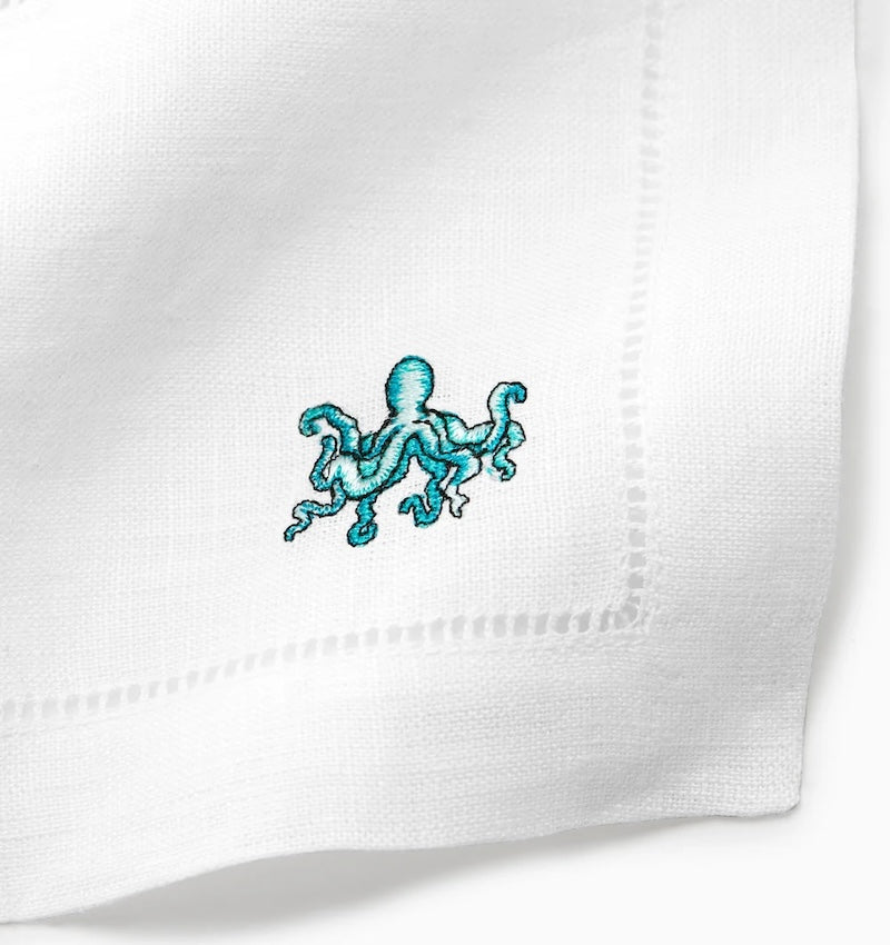 Sferra Amalfi Cocktail Napkin - Octopus - Fig Linens and Home