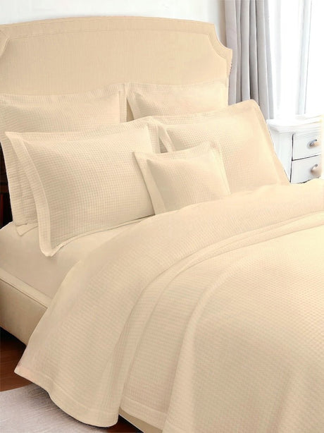 Sferra Coverlet - Hatteras Ivory Bedding by Sferra - Matelasse Bedspreads and Shams