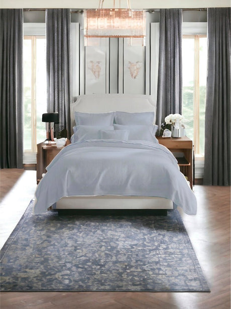 Hatteras Matelasse Coverlet in Lunar Gray - Sferra Fine Linens