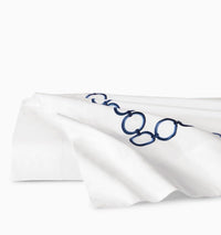 Thumbnail for Flat Sheet - Sferra Linens Catena Navy Blue Percale Bedding at Fig Linens and Home