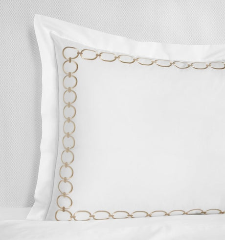 Pillow Sham - Sferra Linens Catena Sand Percale Bedding at Fig Linens and Home