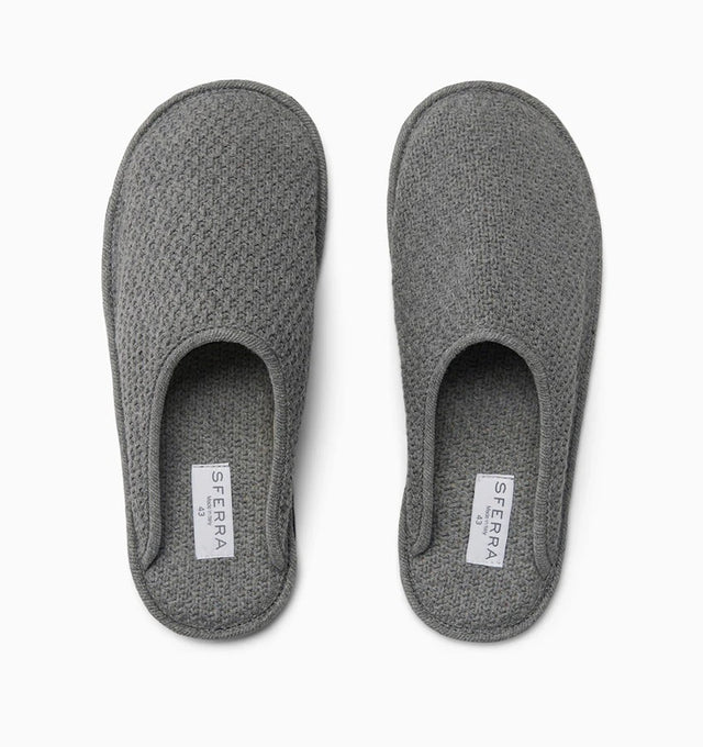 Orsino Grey Men's Slip On Slippers by Sferra at Fig linens and home