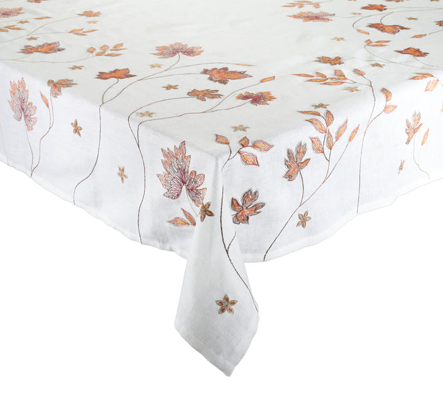 Maple Hues Tablecloth in White & Multi by Kim Seybert at Fig Linens and Home