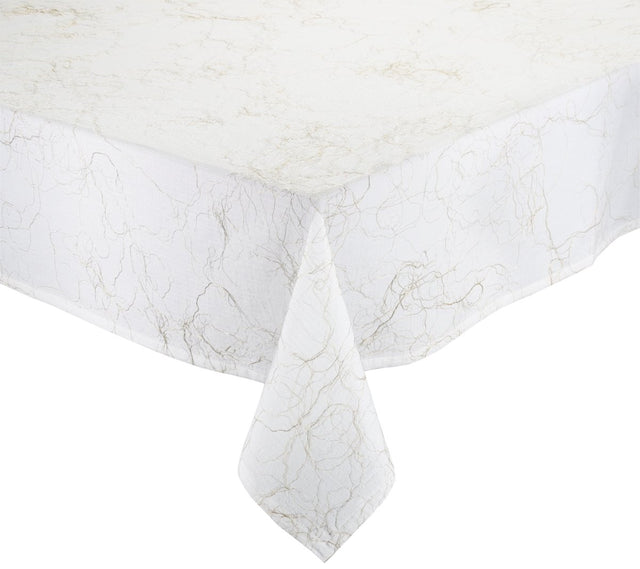 Gossamer Tablecloth in White, Gold & Silver by Kim Seybert at Fig Linens and Home