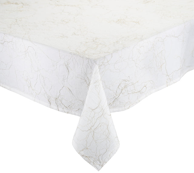 Gossamer Tablecloth in White, Gold & Silver by Kim Seybert at Fig Linens and Home