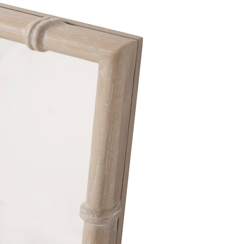 Tessa Light Cerused Oak Bamboo Detail Mirror by Worlds Away