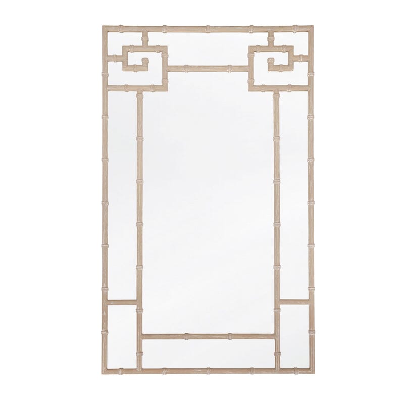 Tessa Light Cerused Oak Bamboo Detail Mirror by Worlds Away