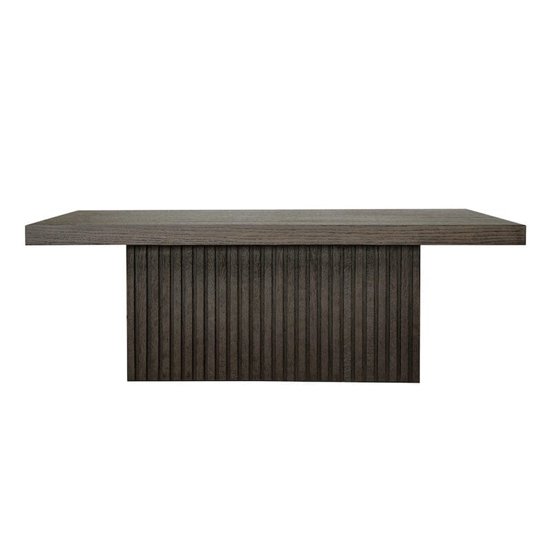 Tyson Dark Espresso Oak Pedestal Base Coffee Table by Worlds Away