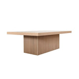 Tyson Natural Oak Pedestal Base Coffee Table by Worlds Away - Angled View