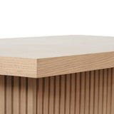 Tyson Natural Oak Pedestal Base Coffee Table by Worlds Away - Detailed View of Corner