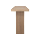 Vanna Natural Oak Pedestal Base Console Table by Worlds Away