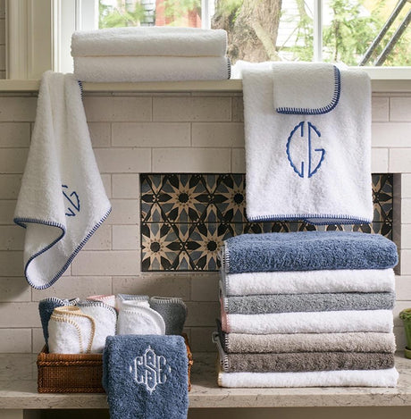 Matouk Whipstitch Towels and Tub Mats at Fig Linens