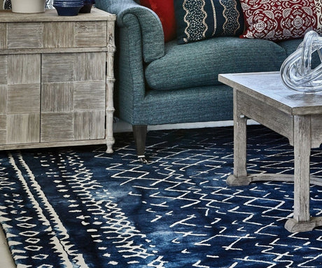 Mariah Indigo Wool Rug - William Yeoward at Fig Linens