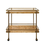 Bar Cart Front - Cash Burlwood Bar Cart by Worlds Away