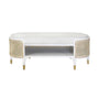 Beale White Storage Bench | Worlds Away Hallway Bench - Front View - Fig Linens and Home