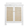 Bath Vanity Front View - Worlds Away Boyd White Cane Front Bathroom Vanities