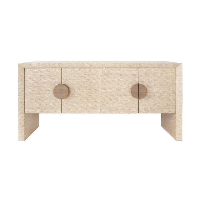 Buffet Table - Worlds Away Colt Grasscloth Natural Console - Front View