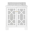 Vanity Front - Schaffer White Bath Vanity | Worlds Away Bathroom Vanities