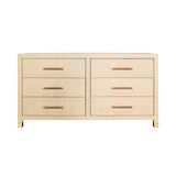 Winchester Natural Six Drawer Chest by Worlds Away - Grasscloth Dresser