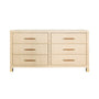 Winchester Natural Six Drawer Chest by Worlds Away - Grasscloth Dresser