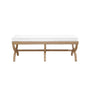 Xanadu Bench in Natural by Worlds Away - Fig Linens and Home - 3