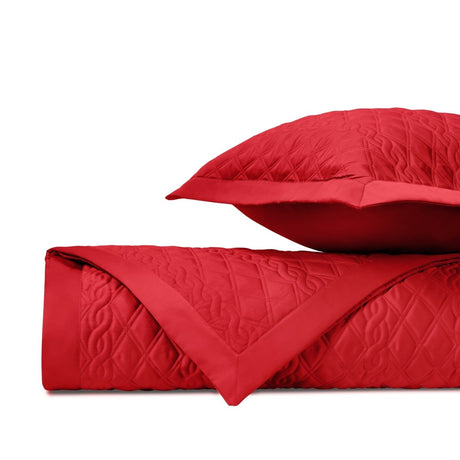 ABBEY Quilted Coverlet in Bright Red by Home Treasures at Fig Linens and Home