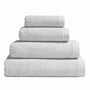 fig linens - alexandre turpault bath towels - light grey essentiel towels - pile