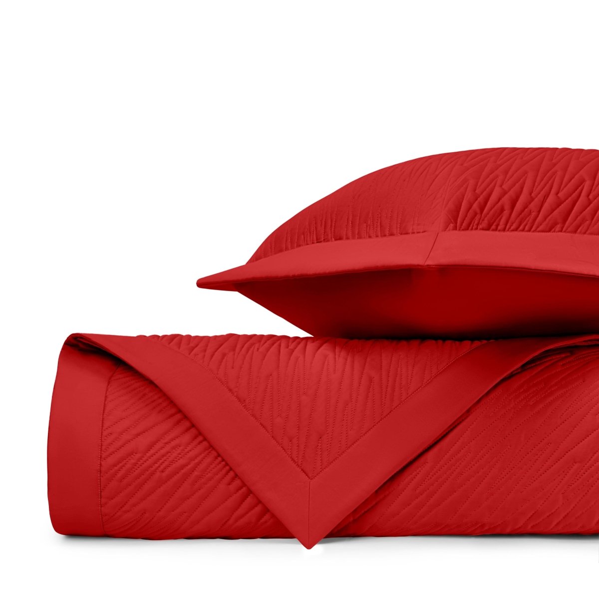 BLAZE Quilted Coverlet in Bright Red by Home Treasures at Fig Linens and Home