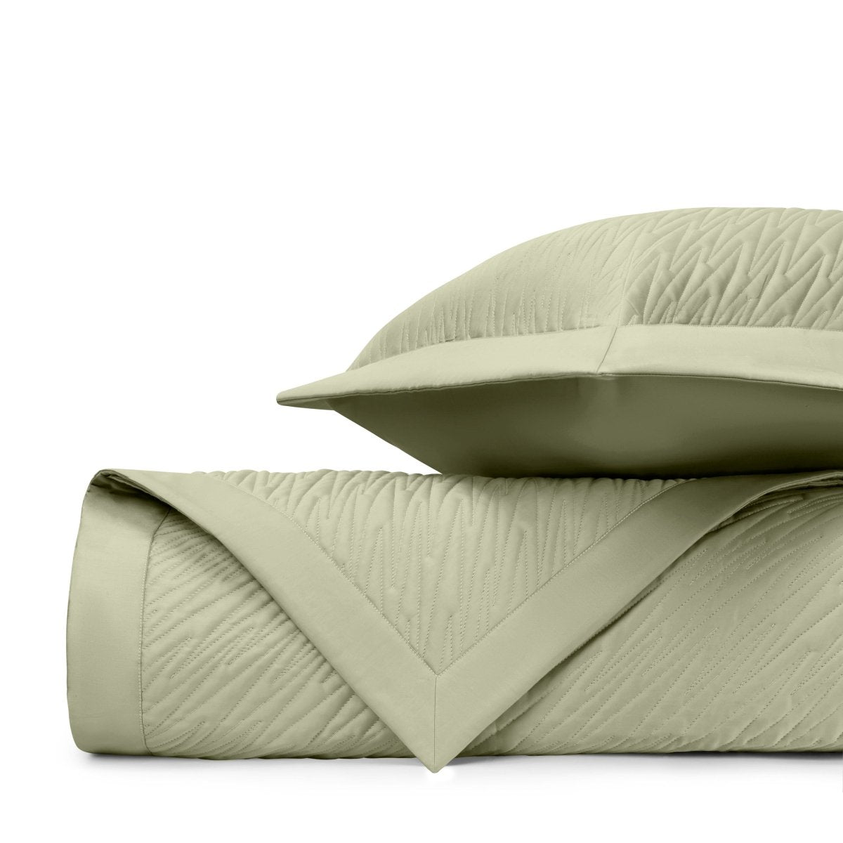 BLAZE Quilted Coverlet in Crystal Green by Home Treasures at Fig Linens and Home