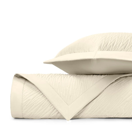 BLAZE Quilted Coverlet in Ivory by Home Treasures at Fig Linens and Home