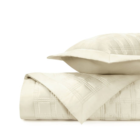 BLOCK Quilted Coverlet in Ivory by Home Treasures at Fig Linens and Home