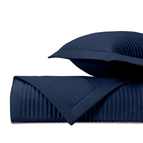 CHANNEL Quilted Coverlet in Navy Blue by Home Treasures at Fig Linens and Home